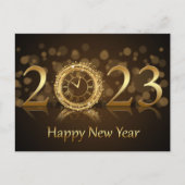 Vuurwerkfeestdag van het nieuwe jaar feestdagenkaart (Voorkant)