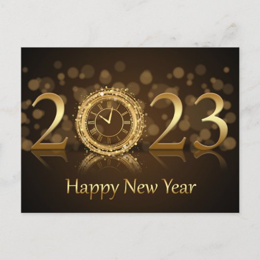 Vuurwerkfeestdag van het nieuwe jaar feestdagenkaart (Voorkant)