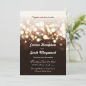 Vuurwerklampen en sterren klassieke bruiloft uitno kaart (Staand voorkant)