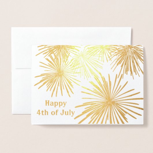 Vuurwerkontwerp 4 juli folie kaarten (Voorkant met envelop)