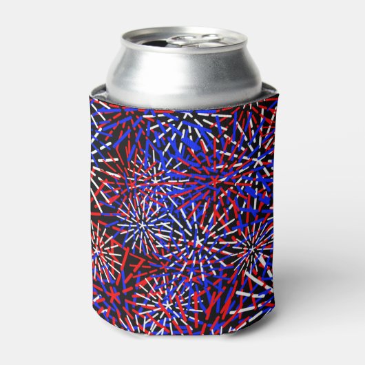 Vuurwerkontwerp in de kleuren van de Amerikaanse v Blikjeskoeler (Blikje Voorkant)