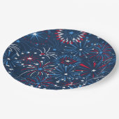 Vuurwerkpapieren Borden van 4 juli Papieren Bordje (Gekanteld)