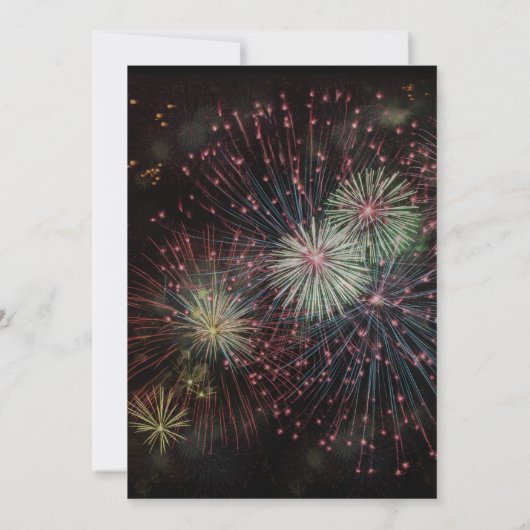 Vuurwerkpartij in New Year Kaart (Achterkant)