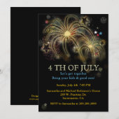Vuurwerkpartij uitnodigingen van 4 juli (Voorkant / Achterkant)
