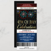 Vuurwerkpartij uitnodigingen van de vierde juli (Voorkant / Achterkant)