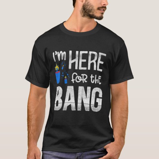 Vuurwerkpatriotticus hier in juli voor de bang t-shirt (Voorkant)