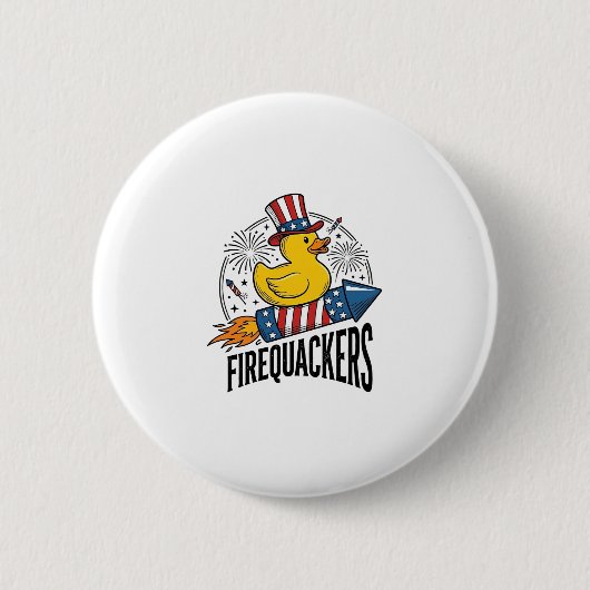 Vuurwerkpatriottische eend vuurwerkshirt ontwerp_ ronde button 5,7 cm (Voorkant)