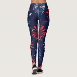 Vuurwerkprint 4 juli leggings