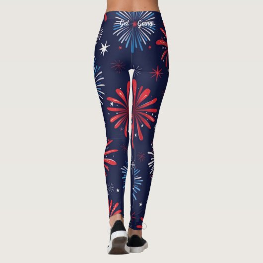 Vuurwerkprint 4 juli leggings (Achterkant)
