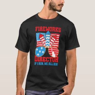 Vuurwerkregisseur I Ren jij Usa Vlag 4 juli  T-shirt