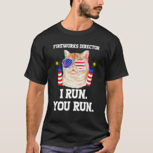 Vuurwerkregisseur I Run 4 juli Amerika Americat T-shirt