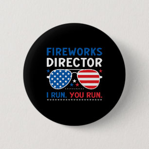 Vuurwerkregisseur I Run You Run 4 juli Zonnebril Ronde Button 5,7 Cm