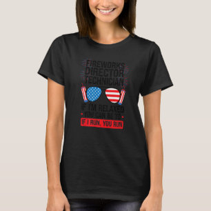 Vuurwerkregisseur technicus Ik ben ontspannen vuur T-shirt