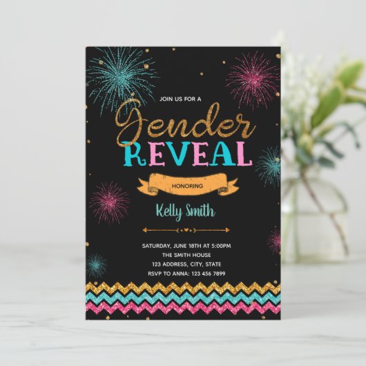 Vuurwerksekse openbaring kaart (Staand voorkant)