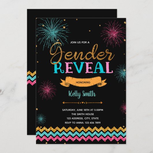 Vuurwerksekse openbaring kaart (Voorkant / Achterkant)