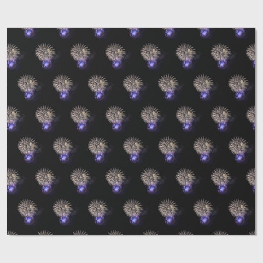 Vuurwerkshow in de zwarte hemel cadeaupapier (Vlak)