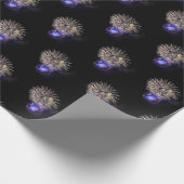 Vuurwerkshow in de zwarte hemel cadeaupapier (Hoek)