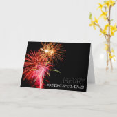 Vuurwerkshow, kerstgroet kaart (Gele Bloem)