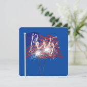 Vuurwerkspatjes op de Amerikaanse vlag Kaart (Staand voorkant)