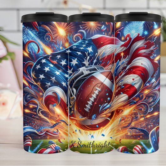 Vuurwerkstadion Patriotic Football Burst Thermosbeker