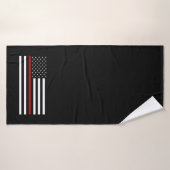Vuurwerkster Thin Red Line Cross Bath Towel Badhanddoek (Badhanddoek)