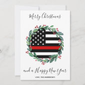 Vuurwerkster Thin Red Line met kerstmis Feestdagenkaart (Voorkant)