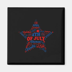 Vuurwerksterren 4 juli Patriottische Vrijheidsdag Magneet