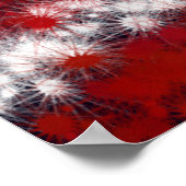 Vuurwerksterren en Stripes Amerikaanse vlag Poster (Hoek)