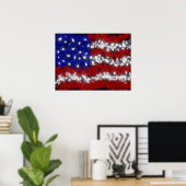 Vuurwerksterren en Stripes Amerikaanse vlag Poster (Thuiskantoor)