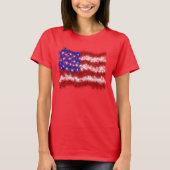 Vuurwerksterren en Stripes Amerikaanse vlag T-shirt (Voorkant)