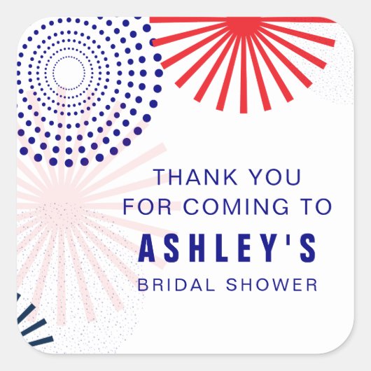 Vuurwerkstickers voor 4 juli-huldebelijdenissen vierkante sticker (Voorkant)