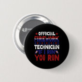 Vuurwerktechnicus 4 juli Grappig USA Pyro-tec Ronde Button 5,7 Cm (Voorkant /achterkant)