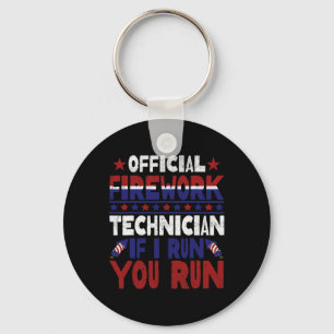 Vuurwerktechnicus 4 juli Grappig USA Pyro-tec Sleutelhanger