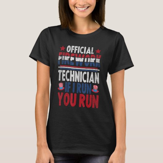Vuurwerktechnicus 4 juli t-shirt (Voorkant)