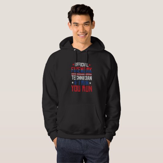 Vuurwerktechnicus 4 juli Usa Pyro-Technicia Hoodie (Voorkant volledig)
