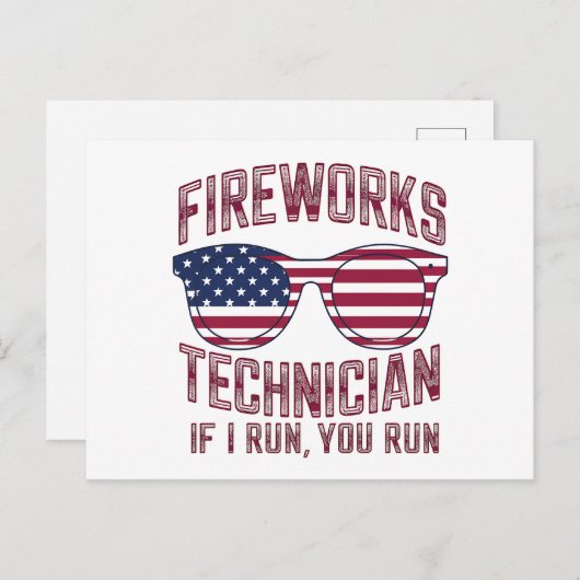 Vuurwerktechnicus 4th of July Grappig USA Briefkaart (Voorkant / Achterkant)