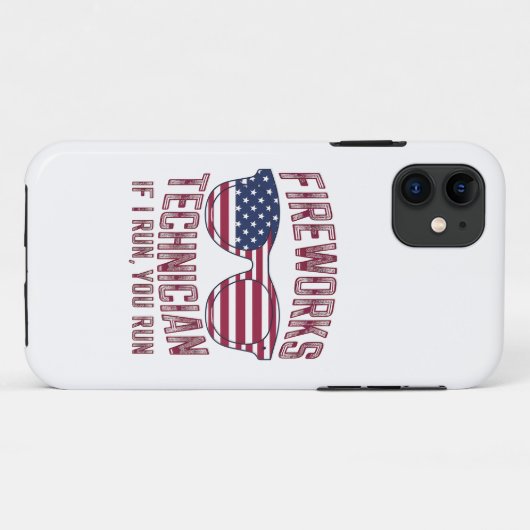 Vuurwerktechnicus 4th of July Grappig USA Case-Mate iPhone Case (Achterkant (horizontaal))