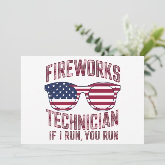Vuurwerktechnicus 4th of July Grappig USA Kaart (Staand voorkant)