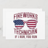 Vuurwerktechnicus 4th of July Grappig USA Kaart (Voorkant / Achterkant)