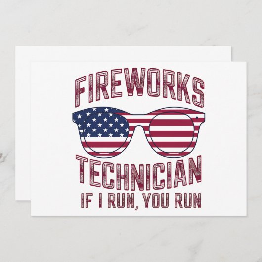 Vuurwerktechnicus 4th of July Grappig USA Kaart (Voorkant / Achterkant)