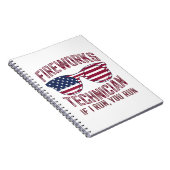 Vuurwerktechnicus 4th of July Grappig USA Notitieboek (Rechterzijde)