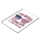 Vuurwerktechnicus 4th of July Grappig USA Notitieboek (Linkerzijde)