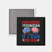 Vuurwerktechnicus Funny 4th of July Zonnebrillen M Magneet (Voorkant / Achterkant)