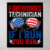 Vuurwerktechnicus Funny 4th of July Zonnebrillen M Poster (Voorkant)