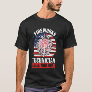 vuurwerktechnicus Ik run, jij vuurwerk T-shirt