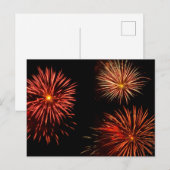 Vuurwerktrio tegen briefkaart van de zwarte hemel (Voorkant / Achterkant)
