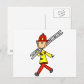 Vuurwerktuig met ladder briefkaart (Voorkant / Achterkant)