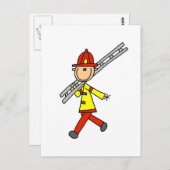 Vuurwerktuig met ladder briefkaart (Voorkant / Achterkant)