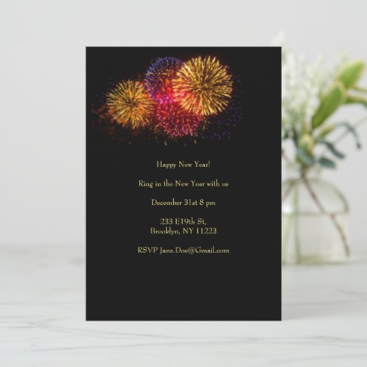 Vuurwerkuitnodiging (Staand voorkant)
