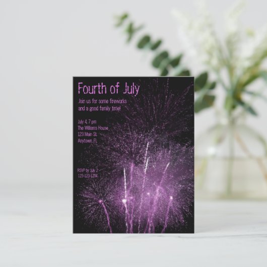 Vuurwerkuitnodiging Kaart (Staand voorkant)